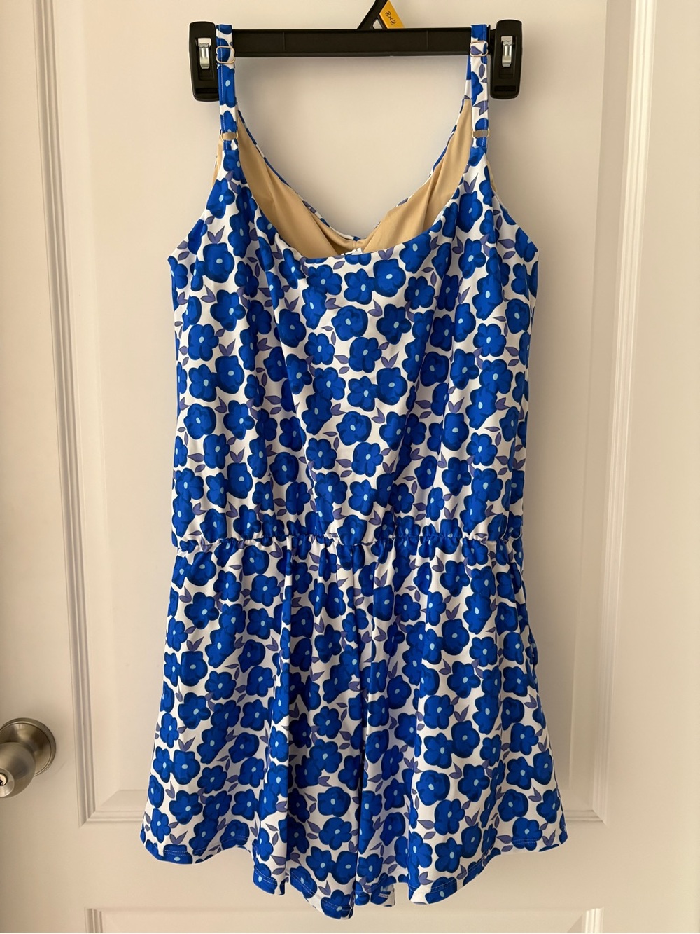 Blue Floral One-Piece Swim Romper - Picture 5 of 7